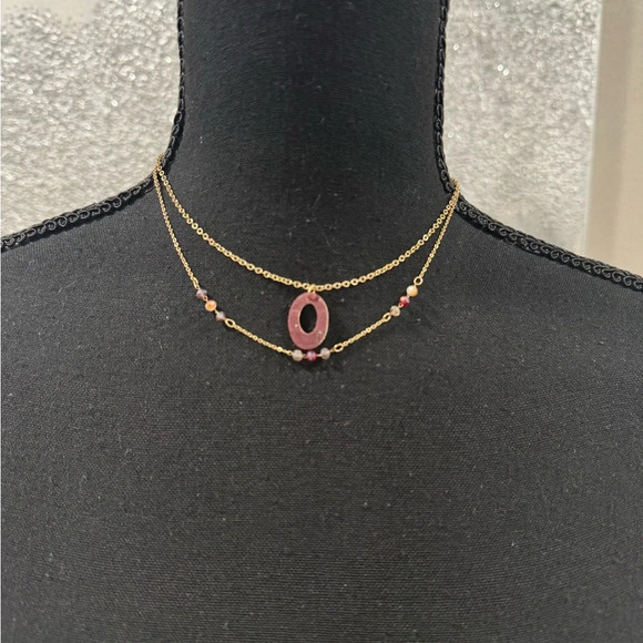 2/$10 Maurice’s 2 Pack Wooden Oval Pendant Layered Necklace - Picture 4 of 5